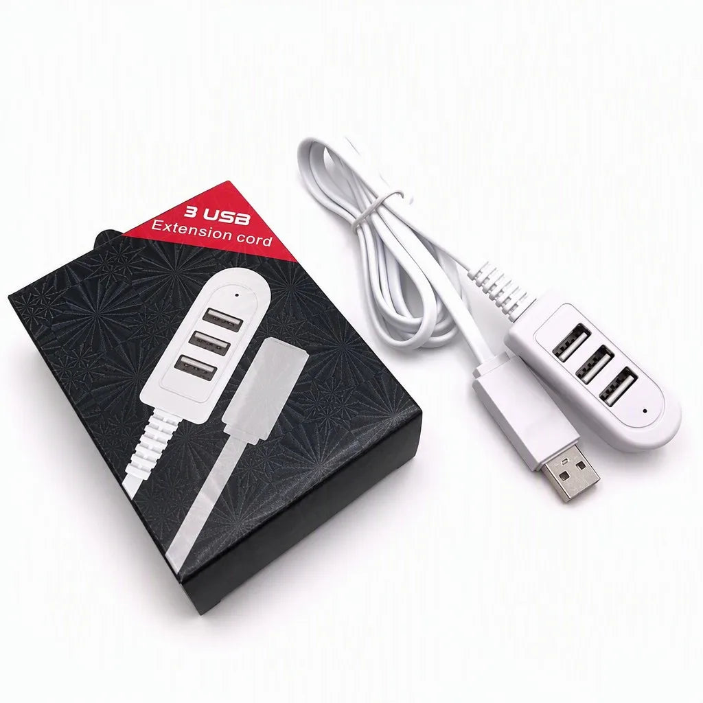 USB 3.0 Multi-Port Hub - 3 port USB extension cord white
