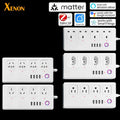 Multi-Region Smart Power Strip | Tuya WiFi Zigbee USB Timer - front view