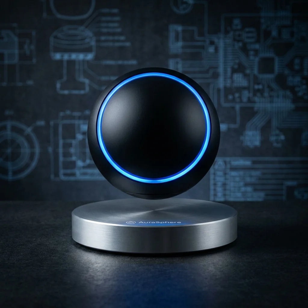 AuraSphere Digital Precision MagLev Lamp | Magnetic Levitation Wireless Charging Lamp
