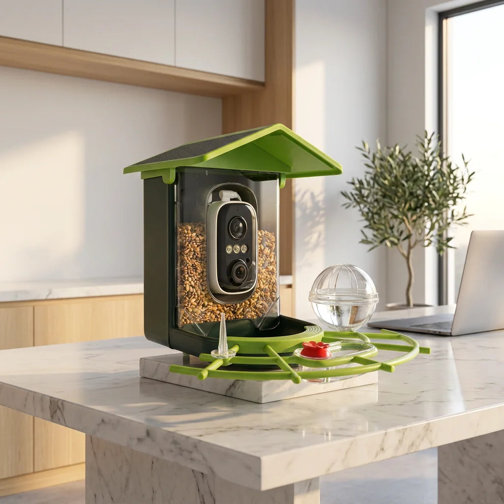 Pro AI Smart Bird Feeder with 4MP Camera & Solar Power - Ultra HD 24/7 Monitoring