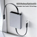 100W PD Fast Charging Retractable USB Cable - front view