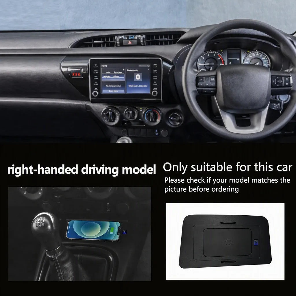 Toyota Hilux Wireless Car Charger | Magnetic Fast Charging Pad (2016-2022)