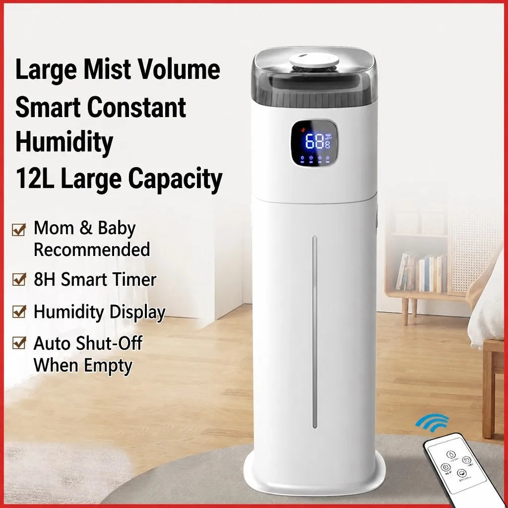 Floor Standing Humidifier | Smart Home Large Capacity Mist - front view