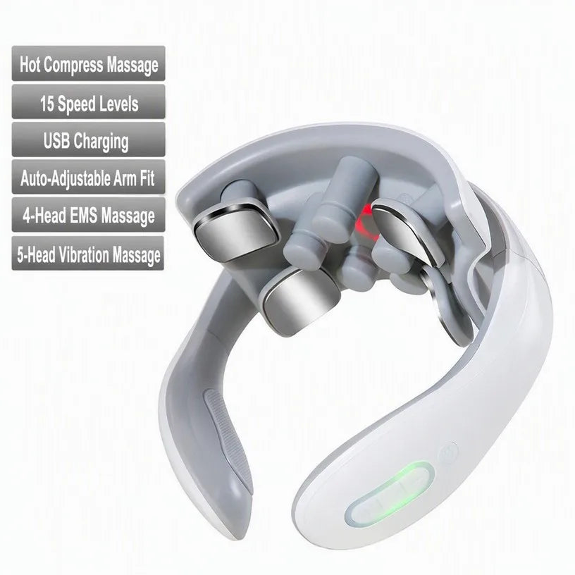 Smart pulse neck massager - close-up detail view