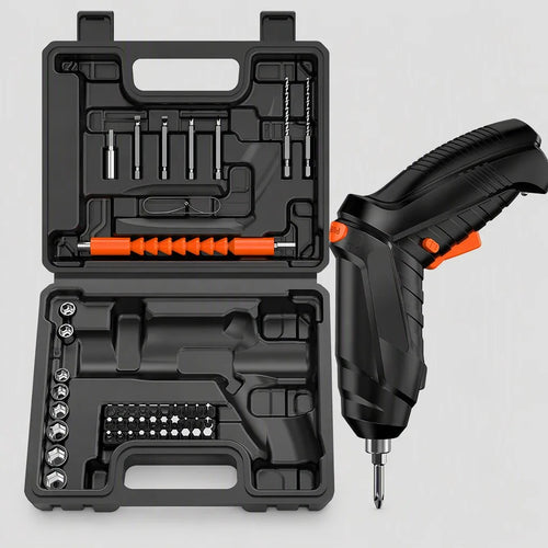 Cordless Electric Screwdriver Set - power tool kit with accessories case