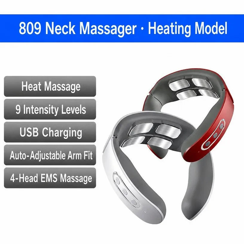 Smart pulse neck massager - close-up detail view