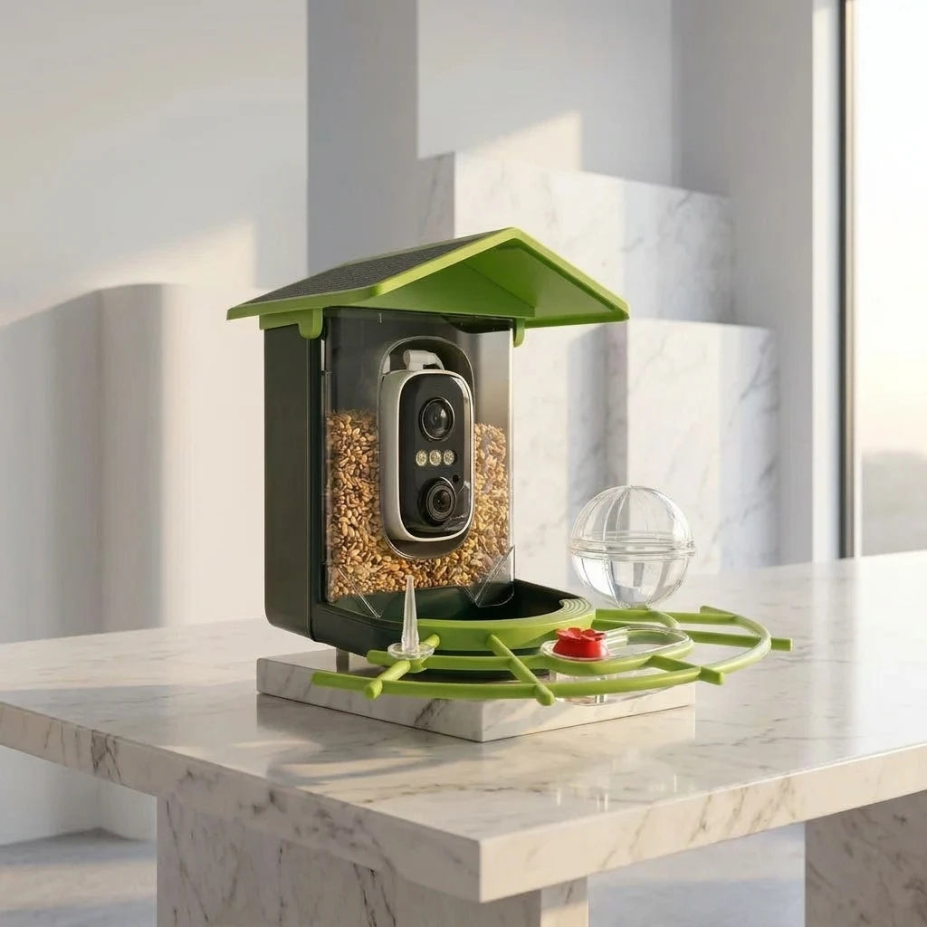 Pro AI Smart Bird Feeder with 4MP Camera & Solar Power - Ultra HD 24/7 Monitoring