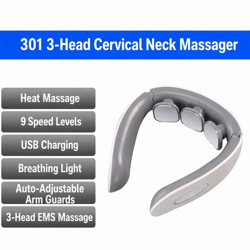 Neck Massager | Smart Pulse Electric Therapy Cervical Care - translated EN image