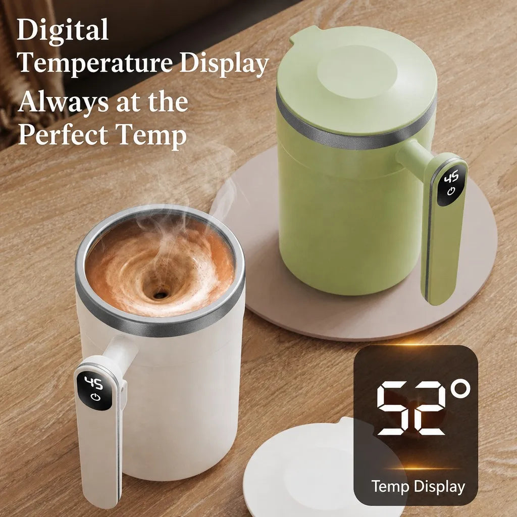 Smart Self-Stirring Mug | Automatic Magnetic Mixing Cup - front view