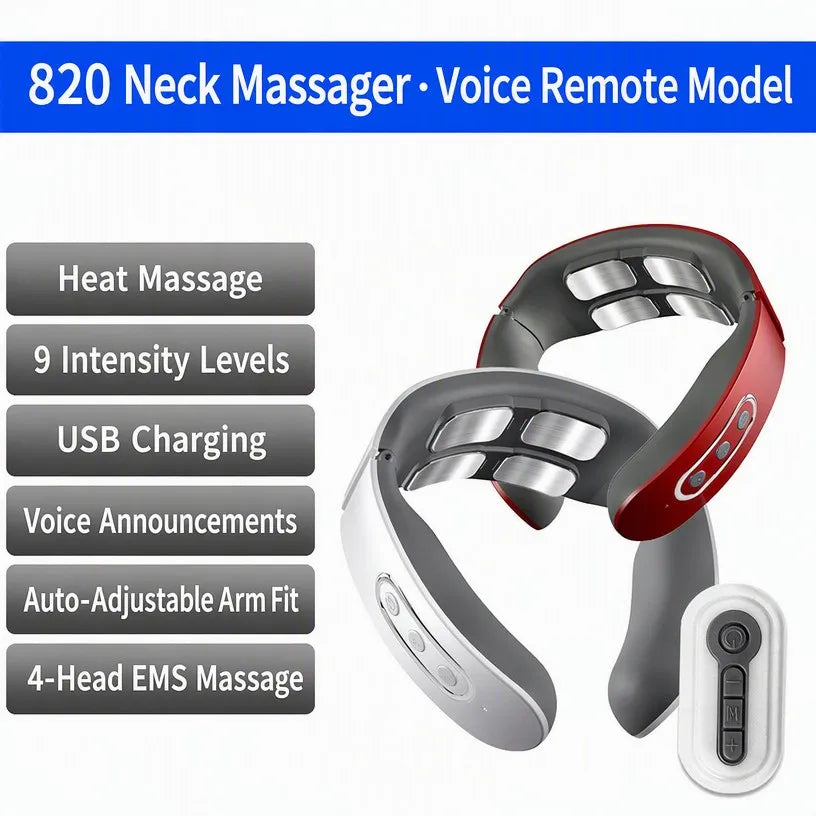 Smart pulse neck massager - close-up detail view