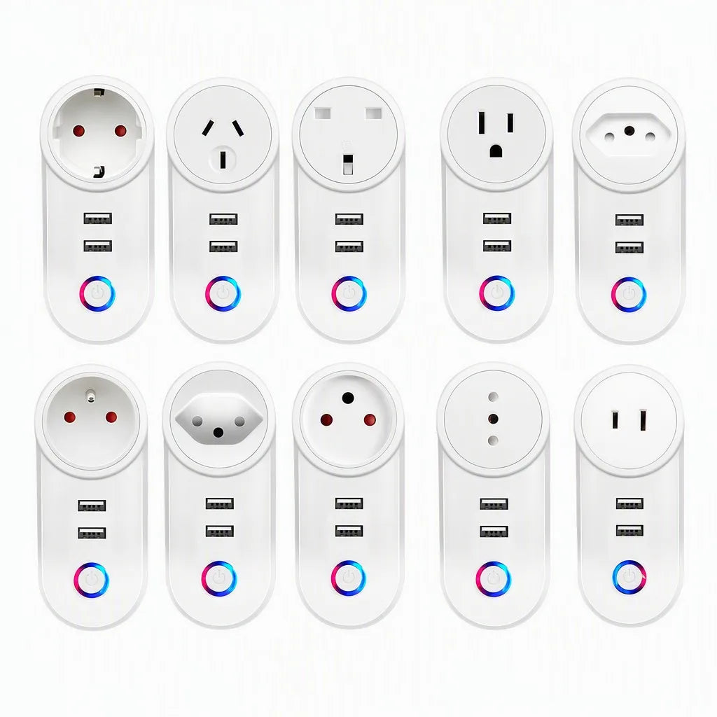 WiFi Smart Plug with USB - 10 international socket types universal power outlet