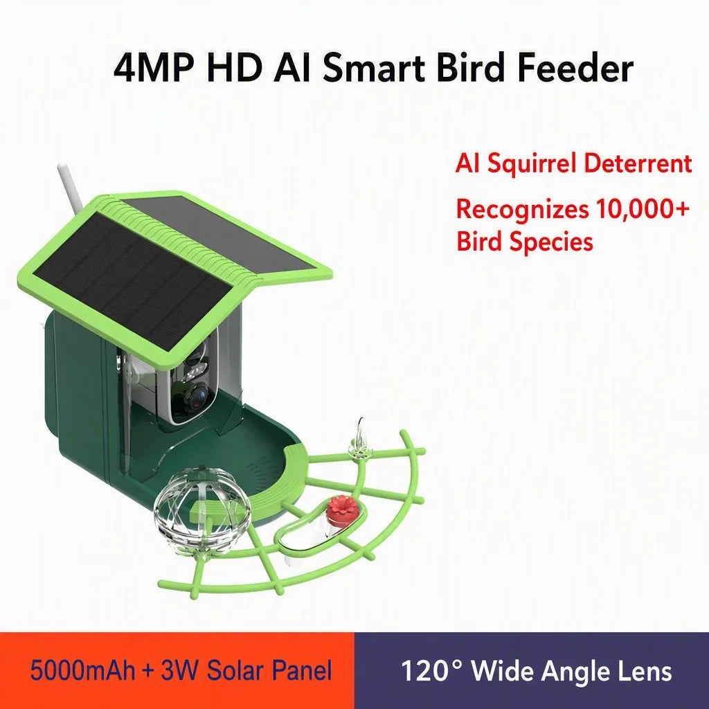 Tuya WiFi 3MP IP Security Camera | AI Bird Feeder Camera