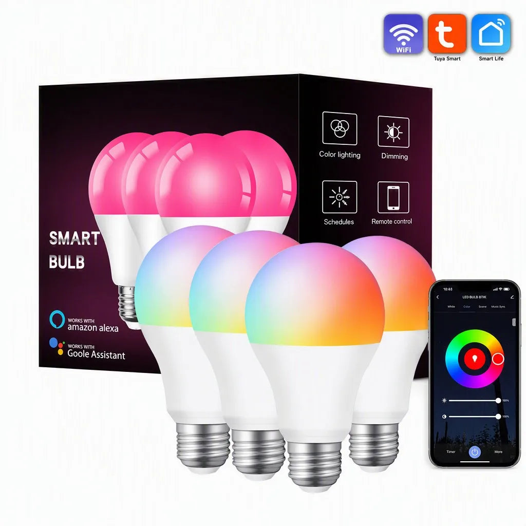 Tuya WiFi RGB Smart LED Bulb - multi-color smart lighting for home