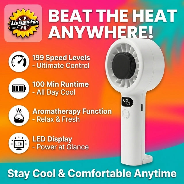 TurboHandheld Fan - 100 Speed Digital Display