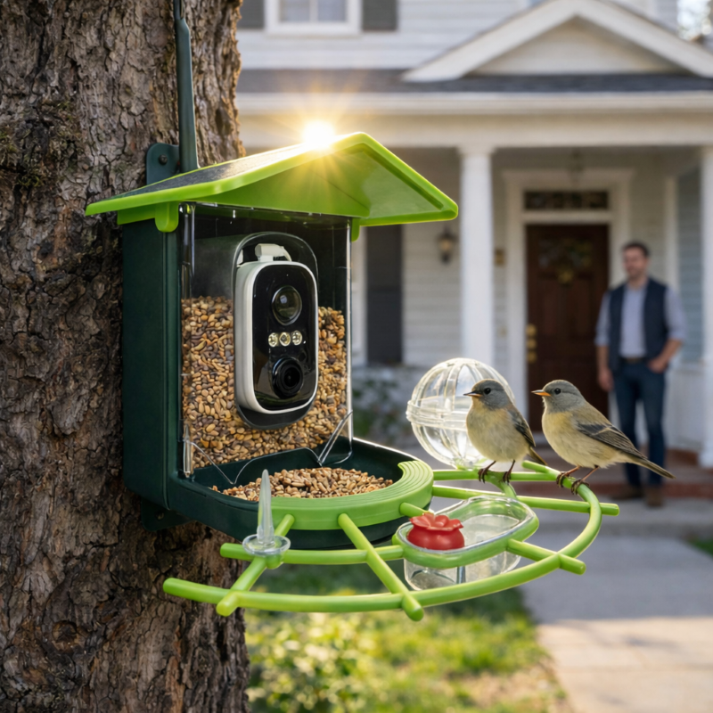 Pro AI Smart Bird Feeder with 4MP Camera & Solar Power - Ultra HD 24/7 Monitoring