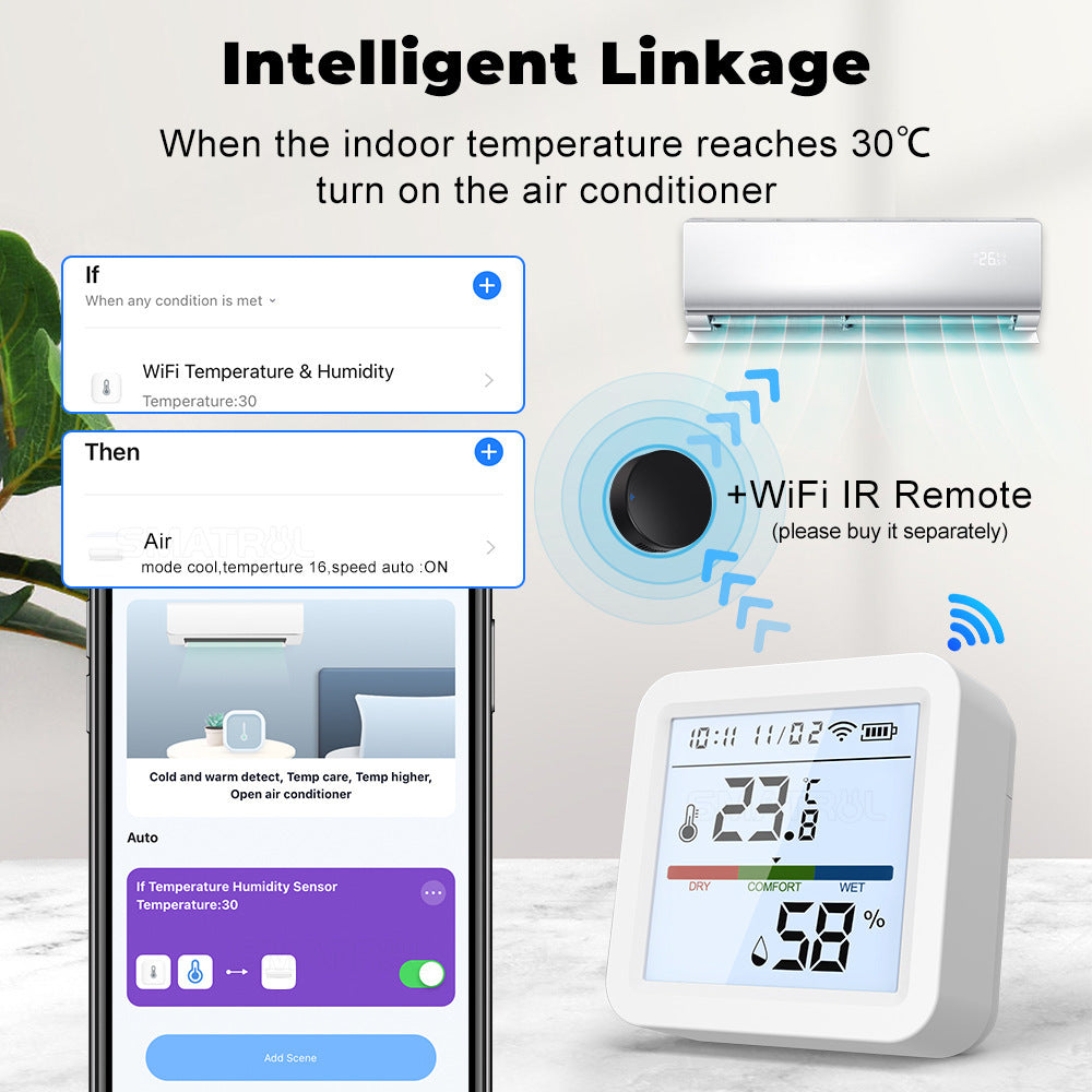 涂鸦wifi温湿度仪探测器无线家用电池智能zigbee温湿度计传感器