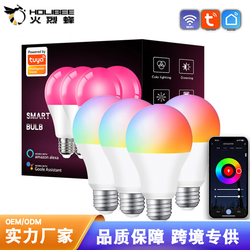 LED涂鸦wifi智能蓝牙灯泡app控制涂鸦rgb球泡变色led灯泡
