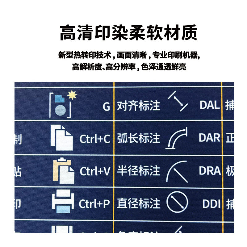 cad鼠标垫快捷键大全超大pr办公桌垫ps键盘电脑excel函数多功能ai
