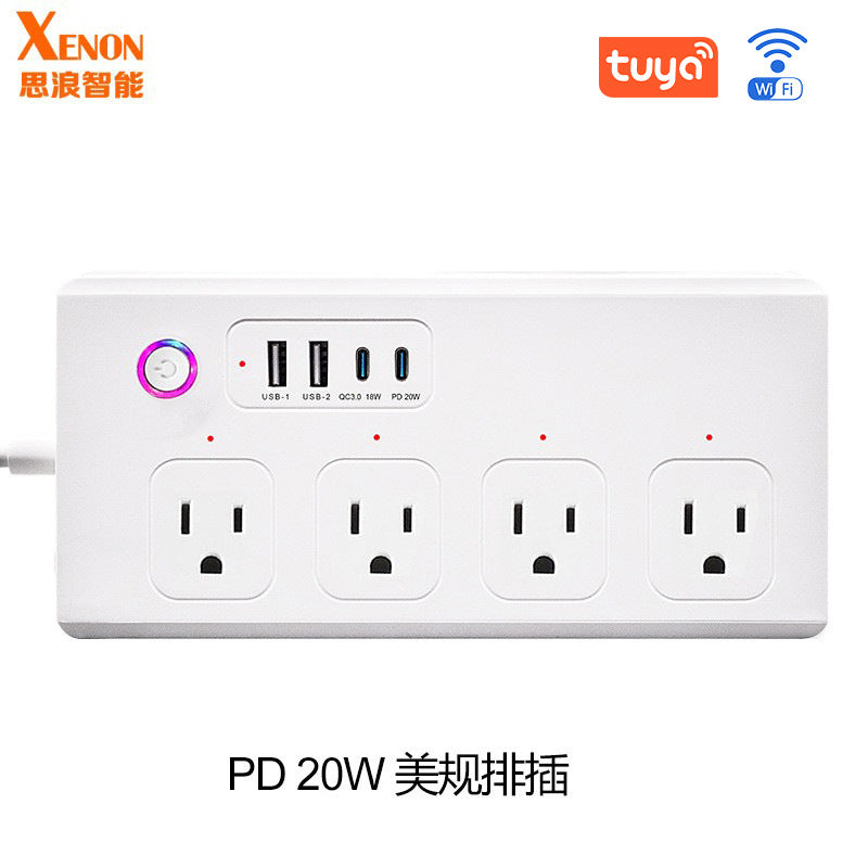 Multi-Region Smart Power Strip | Tuya WiFi Zigbee USB Timer