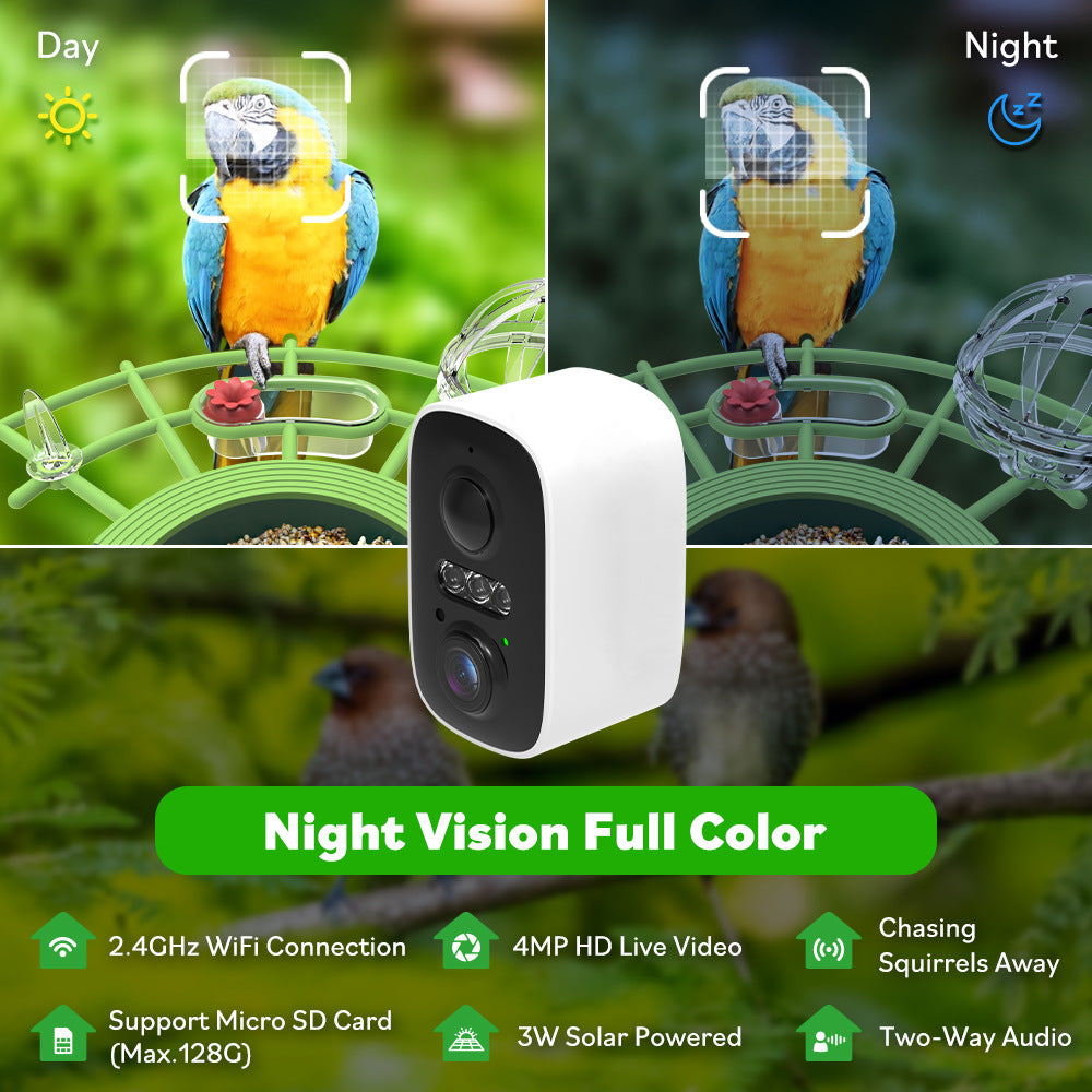 Tuya WiFi 3MP IP Security Camera | AI Bird Feeder Camera