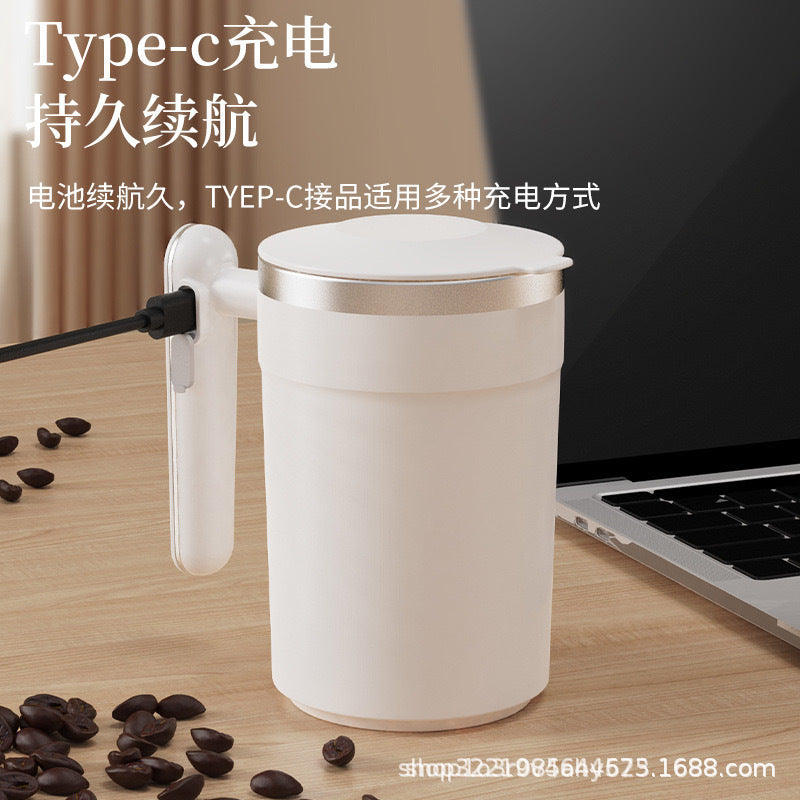 新款跨境搅拌杯全自动保温智能测温磁力电动便携咖啡杯豆浆奶昔杯