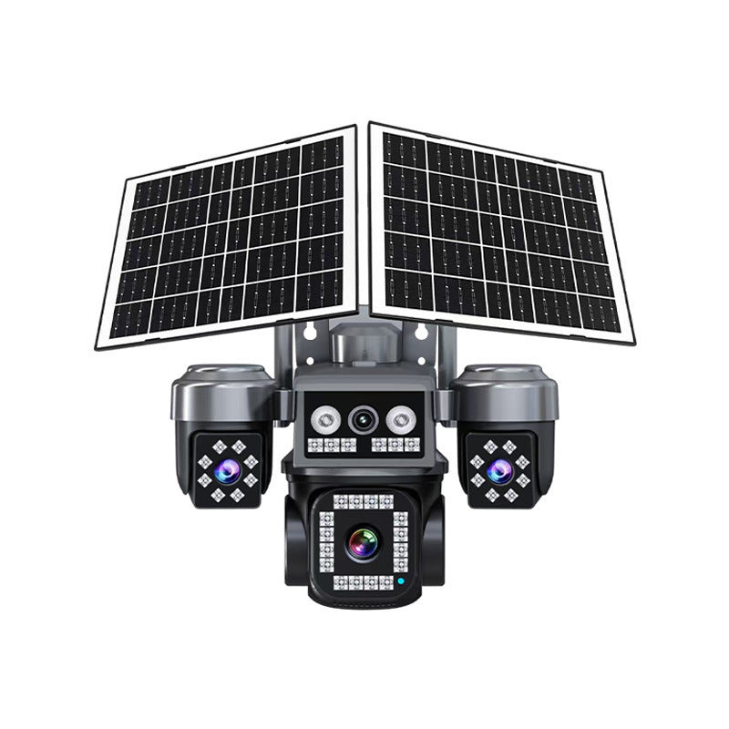 V380 Solar Triple-Lens Camera 8MP HD WiFi 4G Night Vision Remote Monitoring Outdoor Security