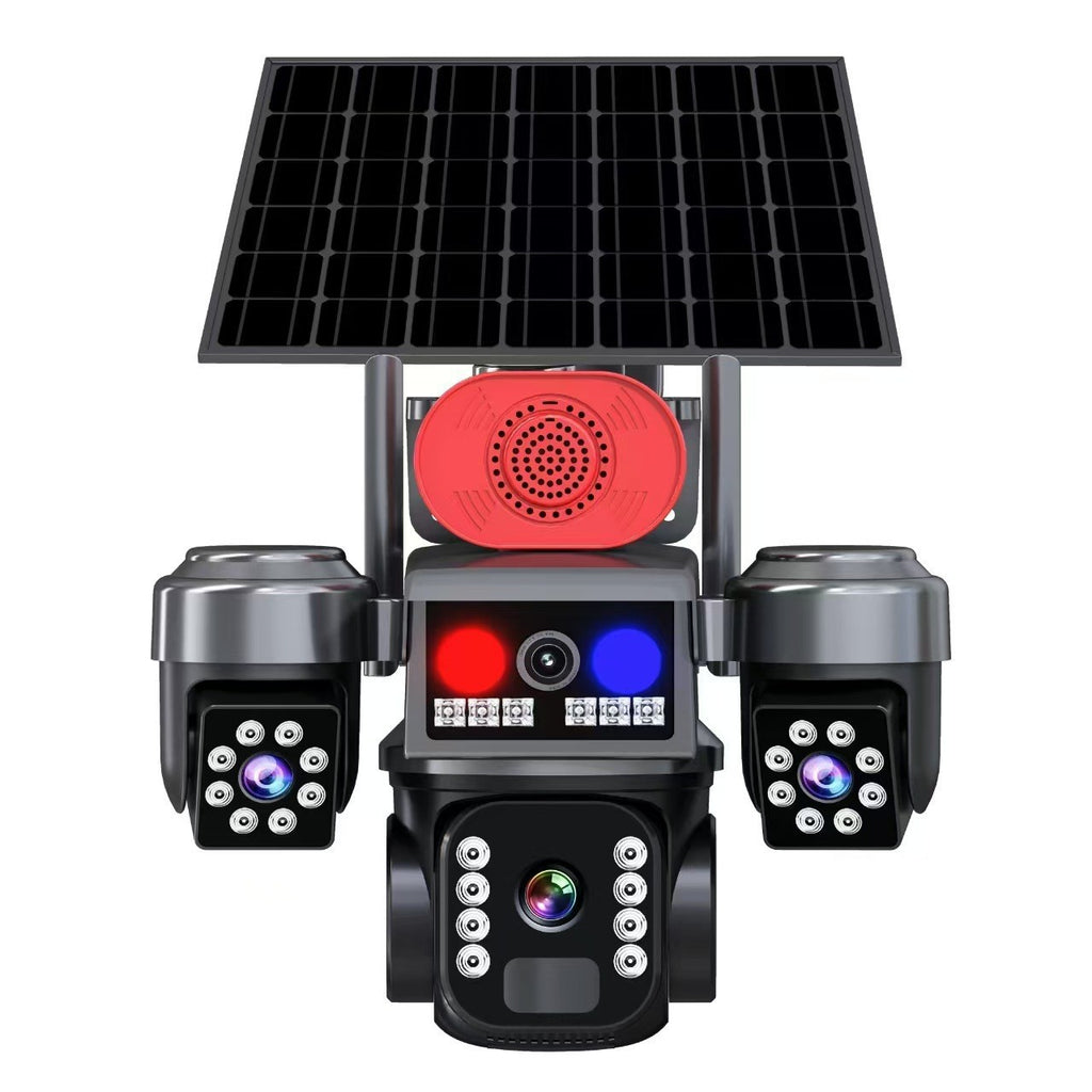 V380 Solar Triple-Lens Camera 8MP HD WiFi 4G Night Vision Remote Monitoring Outdoor Security