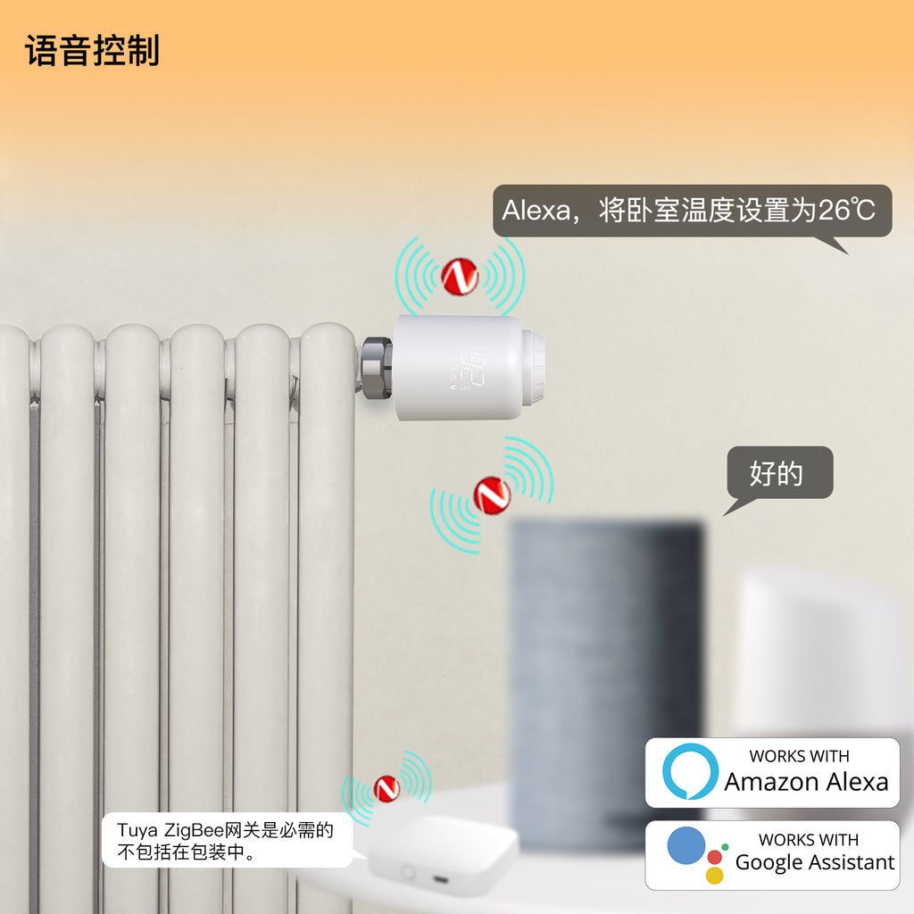 涂鸦zigbee智能家居暖气温控阀app定时节能恒温暖气阀温控智能trv