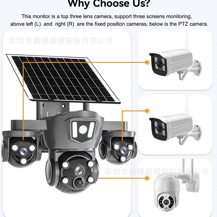 4G Solar Powered PTZ Security Camera | Outdoor Waterproof WiFi Wireless 1080P