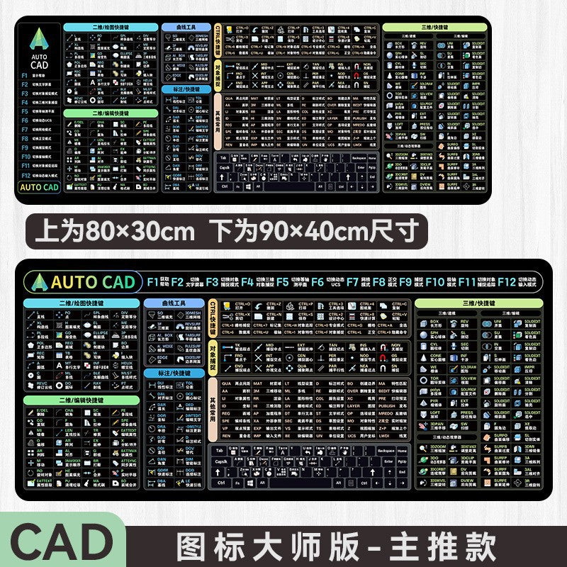 CAD Shortcut Mouse Pad