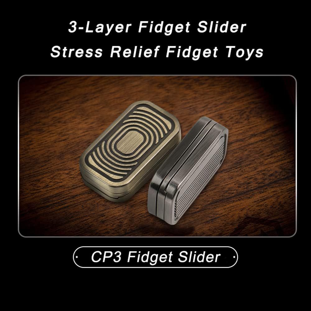 跨境解压玩具金属指尖陀螺edc推牌三层音浪磁力减压玩具EDC啪啪币