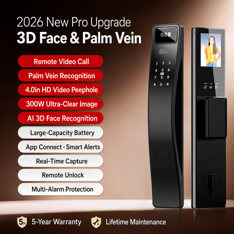Palm Vein Smart Door Lock | 3D Face Fingerprint Tuya App