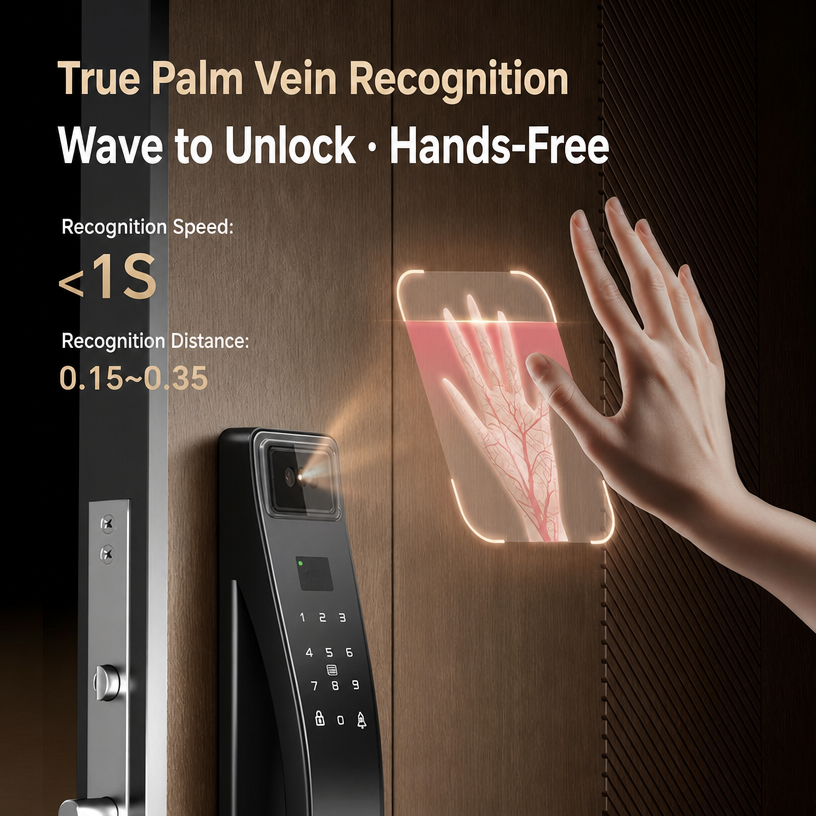 Palm Vein Smart Door Lock | 3D Face Fingerprint Tuya App