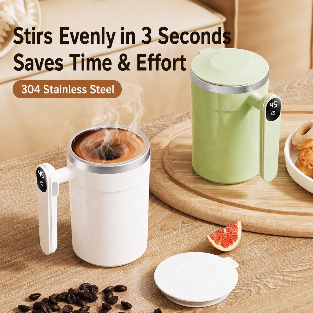 Smart Self-Stirring Mug | Automatic Magnetic Mixing Cup